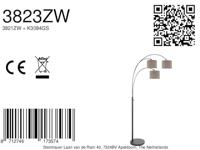 Steinhauer VloerlampSparkled Light zwart met taupe kappen - 3823ZW - thumbnail