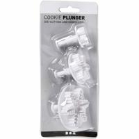 Creativ Company Uitsteekvormen met stempel, sneeuwvlok, d 3,2+4,8+6,5 cm, wit, 3 stuk/ 1 doos - thumbnail