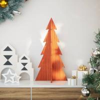 VidaXL Kerstdecoratie kerstboom 59,5 cm massief grenenhout wasbruin - thumbnail