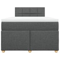 Boxspring met matras stof donkergrijs 120x190 cm - thumbnail