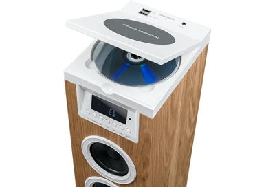 Torenluidspreker - THOMSON - Bluetooth/CD/USB/SD - Wit/Hout - 60W - FM Radio