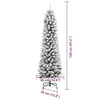 Kunstkerstboom met 150 LED Wit 120 cm PVC en Metaal en Plastic