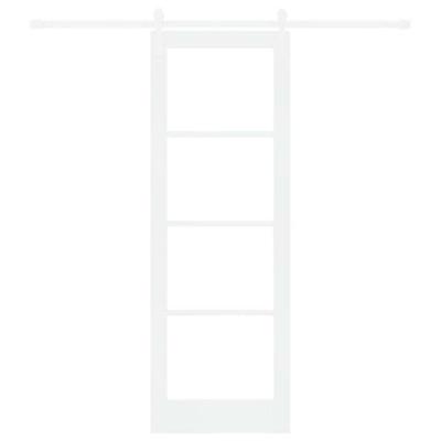 Schuifdeur met beslag ORKDAL massief hout en glas wit