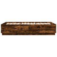 Bedframe bewerkt hout gerookt eikenkleurig 150x200 cm - thumbnail