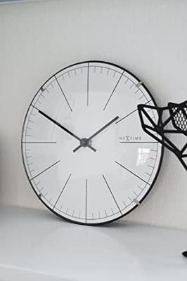 NeXtime NE-3506WI Wandklok Big Stripe Ø20 Glas Wit