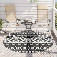 Buitentapijt ARAKIL Ø 200 cm polypropeen zwart - thumbnail