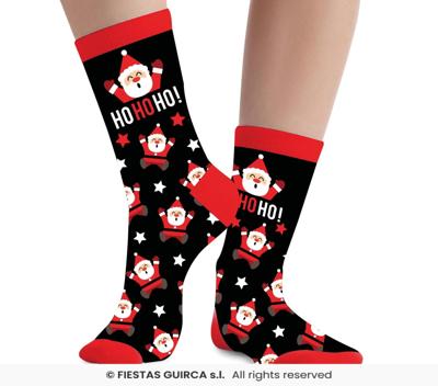 Kerstsokken Kertman Ho Ho Ho! Volwassenen Zwart