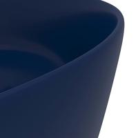 VidaXL Wastafel rond 40x15 cm keramiek mat donkerblauw - thumbnail