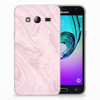 Samsung Galaxy J3 2016 TPU Siliconen Hoesje Marble Pink - Origineel Cadeau Vriendin - thumbnail