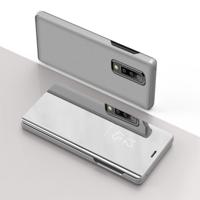 Voor Galaxy A90 5G galvaniseren spiegel horizontale Flip PU lederen draagtas met houder (zilver) - thumbnail