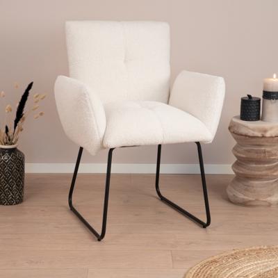 Tower Living Eetkamerstoel 'Dante' Teddy, kleur Wit