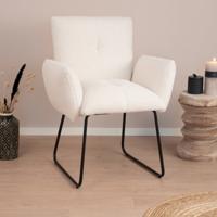Tower Living Eetkamerstoel 'Dante' Teddy, kleur Wit - thumbnail
