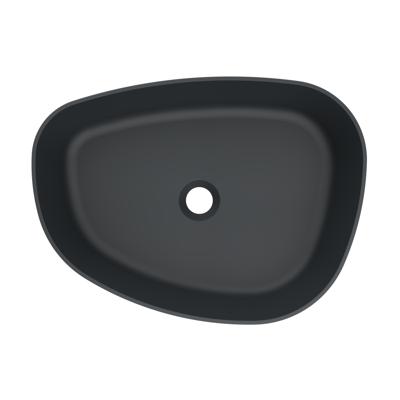 Waskom Arcqua Rocker Cast Marble 50x37 cm Organisch Rechts Mat Antraciet