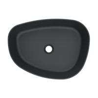 Waskom Arcqua Rocker Cast Marble 50x37 cm Organisch Rechts Mat Antraciet - thumbnail