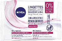 Nivea 3in1 Verzachtende Reinigingsdoekjes - Droge of Gevoelige Huid - 40 doekjes - thumbnail