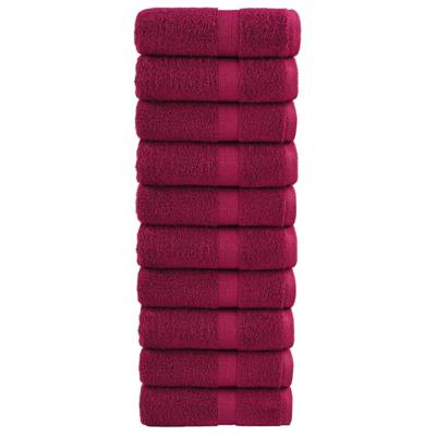 VidaXL Premium washandjes solund 10 stuks bordeaux 30x30 cm 600 g/m²