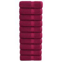 VidaXL Premium washandjes solund 10 stuks bordeaux 30x30 cm 600 g/m² - thumbnail