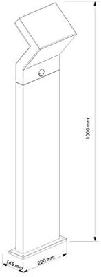 Deko Light 733039 Taygeta 1000 Motion Staande LED-buitenlamp met bewegingsmelder Energielabel: G (A - G) 18 W Donkergrijs