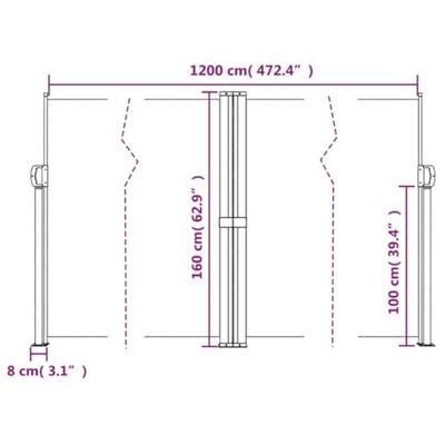 VidaXL Windscherm uittrekbaar 160x1200 cm wit VidaXL Windscherm uittrekbaar 160x1200 cm wit
