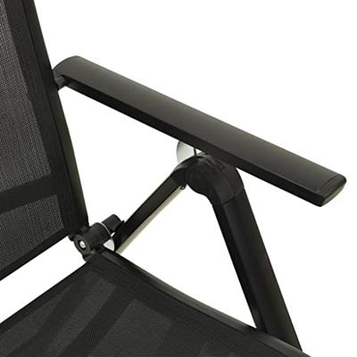 Tuinstoelen 2 st inklapbaar textileen aluminium antracietkleur - thumbnail