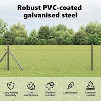 VidaXL Hexagon hek grijs 1,5 x 100 m pvc - thumbnail