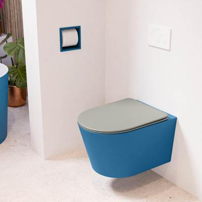 MONDIAZ LAVIE hangend toilet single fire rimless diepspoel Jeans, Toiletzitting met quick-release & softclose Smoke