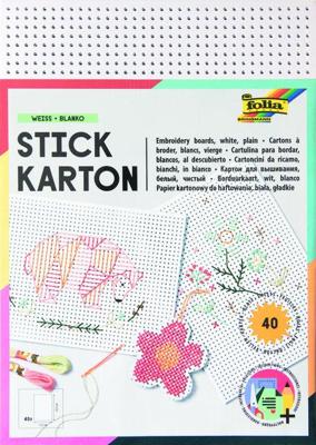 Borduurkaarten folia 17.5 x x24.5cm 300gr 40v wit