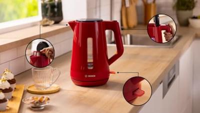 Bosch TWK1M124 Waterkoker Rood - thumbnail