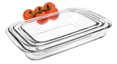 Ovenschaal Ibili 34,5 X 20,5 X 5 CM 39,3 X 23,6 X 5 CM 29,5 X 17,5 X 5 CM Transparant Metaal Plastic 1 L 3 Stuks (3 Onderdelen) - thumbnail