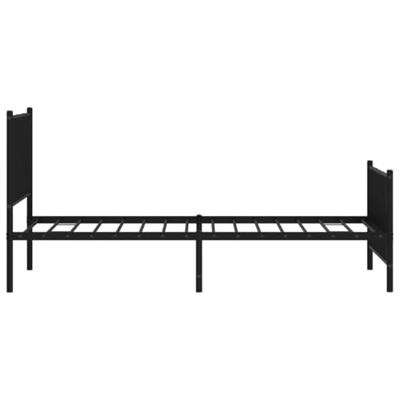 Bedframe met hoofd- en voeteneinde metaal zwart 90x190 cm