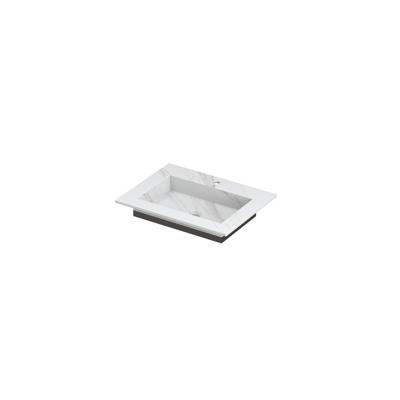 INK Post Wastafel Keramische Slab Envelop Bak met 1 Kraangat - 600x450x10 mm - Calacatta Mat