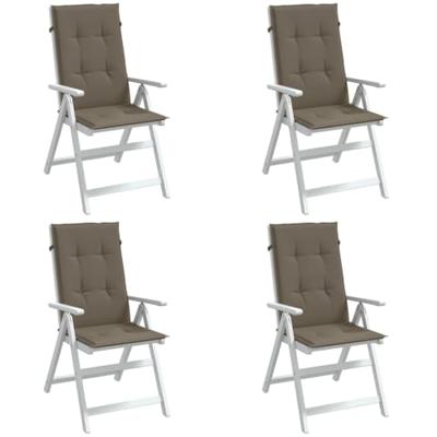 VidaXL Stoelkussens 4 st hoge rug 120x50x4 cm stof gemêleerd taupe VidaXL Stoelkussens 4 st hoge rug 120x50x4 cm stof gemêleerd taupe