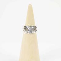 Zilveren Ring Mt. 8/57 met Maansteen, Handgemaakt in Nepal - thumbnail