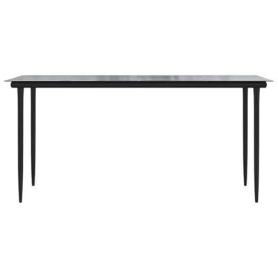 5-delige Tuinset poly rattan glas bruin