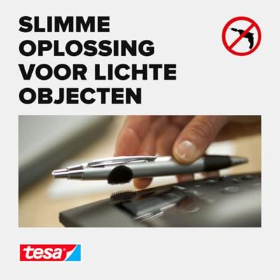 TESA On & Off 55226-00-01 Klittenband punten Om vast te plakken Haak- en lusdeel (Ø) 16 mm Zwart 8 paar