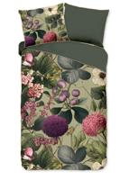 Descanso Dekbedovertrek "bloemen & bladeren" - Groen - (140x200/220 cm) - Katoen Satijn - thumbnail