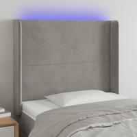 Hoofdbord LED 83x16x78/88 cm fluweel lichtgrijs - thumbnail