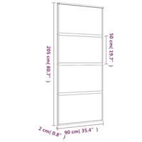 VidaXL Schuifdeur 90x205 cm helder esg-glas en aluminium goudkleurig - thumbnail