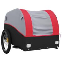 VidaXL Fietstrailer 45 kg ijzer zwart en rood - thumbnail