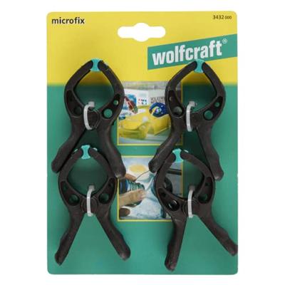 Wolfcraft Microfix | Veerklemmen | 4 stuks - 3432000 Wolfcraft Microfix | Veerklemmen | 4 stuks - 3432000