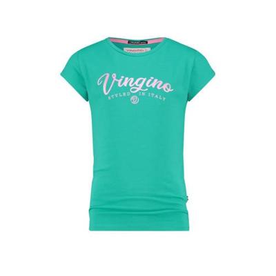 Vingino Essentials T-shirt met logo donker mintgroen Vingino Essentials T-shirt met logo donker mintgroen