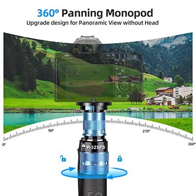 SIRUI P-325FS Camera Monopod voor fotografie, 140 cm koolstofvezel camera monopod met verwijderbare statiefstandaard, reizen wandelen wandelstok voor DSLR, videocamcorder, maximale belasting 10 kg