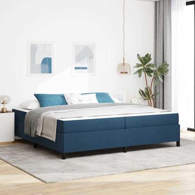 Boxspring bed Blauw en Zwart 200 x 200 cm