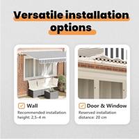 VidaXL Inklapbaar zonnescherm antraciet 350 x 200 cm stof - thumbnail