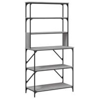 VidaXL Bakkersrek 6-laags 90x40x180 cm bewerkt hout grijs sonoma eiken - thumbnail