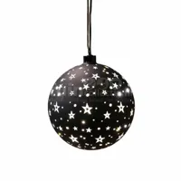 Bol met Sterren 12 LED Ø15cm Zwart - thumbnail