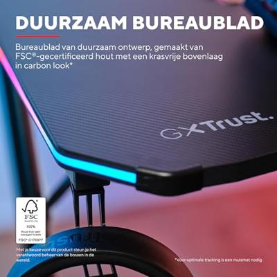 Trust GXT 709 Luminus Gaming Bureau Zwart