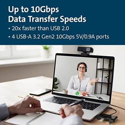 Kensington K33616WW USB-C (USB 3.2 Gen 2) multiport hub 4 poorten Zwart