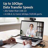 Kensington K33616WW USB-C (USB 3.2 Gen 2) multiport hub 4 poorten Zwart - thumbnail