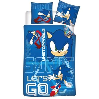 Sonic Dekbedovertrek Lets Go - Blauw - 65 X 65 cm Polykatoen Sonic Dekbedovertrek Lets Go - Blauw - 65 X 65 cm Polykatoen